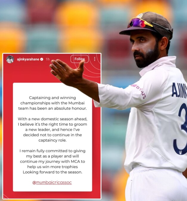 /ajinkya-rahane-steps-down-mumbai-cricket-captaincy